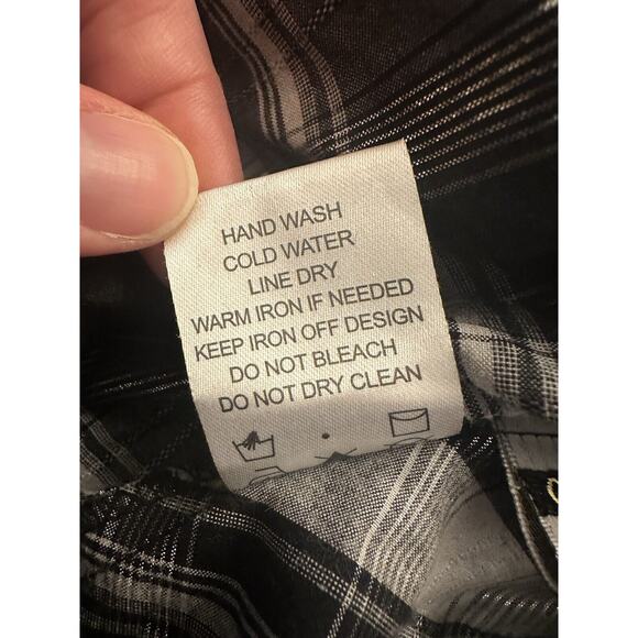 COOGI Women’s Black Embellished Button Shirt Gold Accents Size XL Smocked Waist - Picture 14 of 15